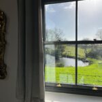 View out the window to swimming lake