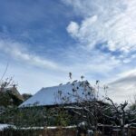 Snow on the barn roof